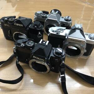 【ニコン・キヤノン】Nikon FE Black / Canon F-1 後期 / Canon AE-1 / Nikomat FTN フィルムカメラ 4台セット ジャンク #g063a