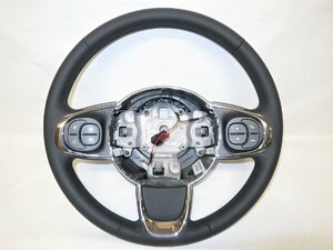 美品! フィアット 500 31212 FIAT 純正 革 ステアリング ハンドル スイッチ 500C 735712562 PRE34211929 管理番号（W-4435）