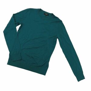S180 theory セオリー ニットセーター ニットソー 薄手ニット トップス 長袖 セーター 毛100% レディース S グリーン 緑
