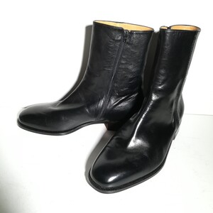 c0666 【未使用に近い】 ★タニノクリスチー TANINO CRISCI★ サイドジップブーツ 6 24.0~24.5cm程度 黒 ブラック 高級革靴 紳士靴 本革