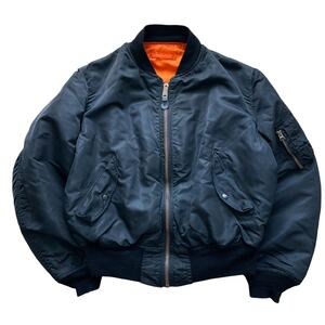 美品 80s 90s ビンテージ ALPHA INDUSTRIES MA-1 フライトジャケット USA製 ブラック XL アルファ ミリタリー ヴィンテージ