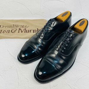 【貴重】JOHNSTON&MURPHY ジョンストンアンドマーフィー アリストクラフト 60~70年 黒 ブラック 8.5 26.5cm ビジネス ドレス フォーマル