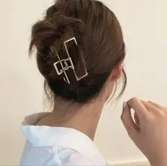 バンスクリップ ヘアクリップ ヘアアクセサリー フレーム メタル 韓国 高見え