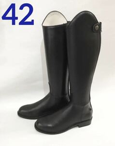 乗馬 ドレスブーツ 黒 42 新品 本革 残少