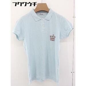 ◇ TMT ティーエムティー 鹿の子 ロゴ 半袖 ポロシャツ サイズM ライトブルー レディース