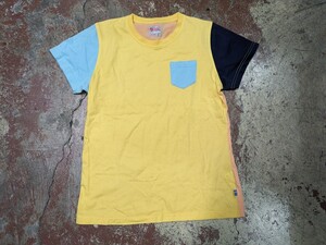 fjallraven フェールラーベン クレイジーパターン 半袖 tシャツ レディース L 水色 黄 ネイビー サーモンピンク八c1