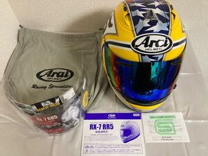 未使用品◎ ARAI RX-7 RR5 EDWARDS アライ エドワーズ ラグセナカ サイズ (61-62cm) 純正シールド カバー 取り扱い説明書付き 直接引取OK！