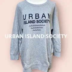 URBAN ISLAND SOCIETY グレー スウェットビックトレーナー