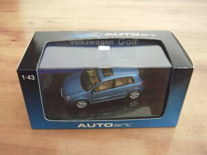 オートアート　フォルクスワーゲン　ゴルフ　ミニカー　青　ブルー　VW　GOLF　2003　1/43