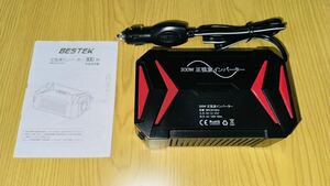 BESTEK 正弦波 インバーター 300W DC12VをAC100Vに変換 USB2ポート搭載 車載用インバーター カーインバーター 12V車専用 MRZ3010HU