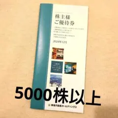 東急不動産ホールディングス 株主優待券冊子 5000株以上