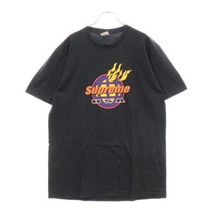 SUPREME シュプリーム 17AW Fire tee ファイヤーフロントプリント半袖Tシャツ ブラック