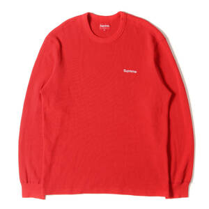 Supreme シュプリーム Tシャツ サイズ:S アドレスロゴ ヘビー サーマル ロングスリーブTシャツ (HQ Waffle Thermal) レッド トップス