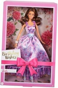 Signature Birthday Wishes Doll, Collectible in Satiny Lilac Dress with Wavy 海外 即決