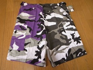 【即決 送料無料】ミリタリーROTHCOロスコ6ポケットカーゴショーツ ショートパンツ TWO TONE BDU SHORTS 2トーン Violet/City Camo S 新品