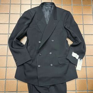 新品 A4(S) スーツ メンズ ダブルスーツ 6B《日本製 礼服 冠婚葬祭★ウール100%》ブラックフォーマル 背抜き ノーベンツ オールシーズン