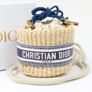 96421★1円スタート★Christian Dior クリスチャンディオール 未使用品 ミニバッグ ポーチ ロゴ 巾着 ショルダーバッグ コットン