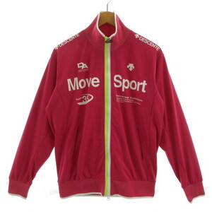 le coq sportif ムーブスポーツ MOVE SPORT ドライトランスファー ジャケット DAT-1903 スタンドカラー ピンク 白 蛍光グリーン L