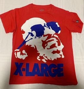 XLARGEエクストララージ◯スティービーワンダー ヴィンテージデザイン◯ゴリラ半袖Tシャツ◯赤 レッド メンズLサイズ◯アメリカ製 中古古着