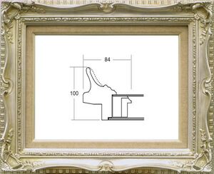 額縁　油絵/油彩 額縁 アクリル付 7802 サイズ F6号 シルバー 銀