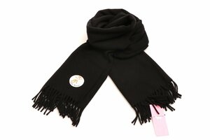 メゾンキツネ ウールマフラー ブラック サイズ184X72cm MAISON KITUNE OLY FLOWER FOX PATCH CLASSIC SCARF JU06246BT3004 P199 新品