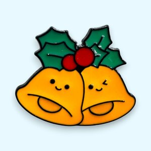 クリスマスベル サンタ 表情 クリスマス ピン ピンバッジ バッジ ポスト投函