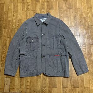 EVISU Yamane ヒッコリー カバーオール デニム 40-42サイズ lot3003 ヤマネ エヴィス