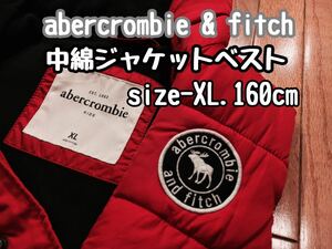 超美品★abercrombie & fitch(アバクロンビー&フィッチ)中綿 ベスト レディース キッズ XL(T160cm.B80cm)使用３回 レッド 裏フリース 防寒