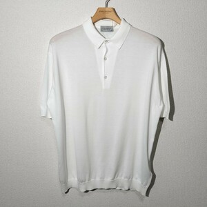 希少サイズ メンズ XXL ジョンスメドレー 最高級コットン ポロシャツ ADRIAN ホワイト JOHN SMEDLEY イギリス製★同梱不可