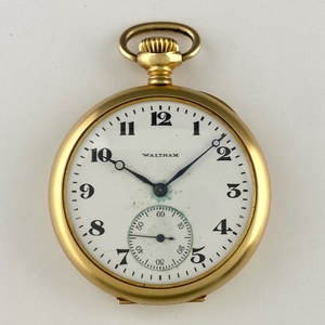 【ジャンク品】ウォルサム WALTHAM 懐中時計 スモセコ 18K 腕時計 手巻き 【中古】