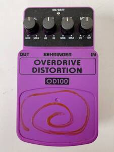 ☆【BEHRINGER◆ベリンガー OD100 エフェクター】エレキギター /器材 /OVERDRIVE DISTORTION /A69-026