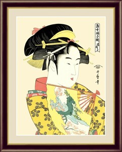 高精細デジタル版画 額装絵画 浮世絵 美人画 喜多川 歌麿作 「道成寺」 F6