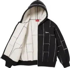 Supreme faux shearling zip up hooded S