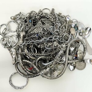 【77】 1円～ 大量 アクセサリー ネックレス フェイクパール スプーン シルバーカラー SILVER シルバー刻印 その他 ジャンク品 約2.1kg