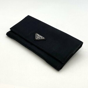 1円～/PRADA/プラダ/ナイロン/黒/ブラック/長財布/財布/小銭入れ/札入れ/ウォレット/ブランド/HM103