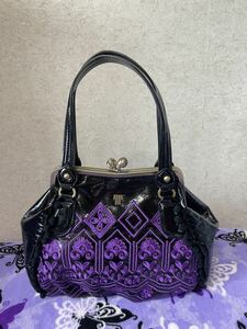 アナスイ がま口バッグ ANNA SUI レーシーガーデン　刺繍　がま口