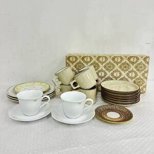 x/x/D014-5/4820【名古屋】食器 ティーカップ ソーサー 21点まとめ 約4.8kg Noritake FOLK STONE /Noritake / NURUMI / 他