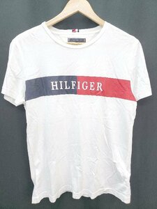 ◇ TOMMY HILFIGER トミーヒルフィガー ロゴ プリント 半袖 Tシャツ カットソー サイズM ホワイト メンズ P