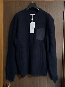 濃紺XL新品62%off メゾンマルジェラ アルパカ リブ ニット パッチ セーター 21AW size XL Maison Margiela 10 メンズ 長袖 イタリア製