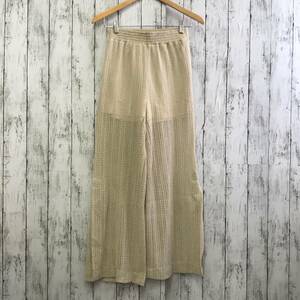 MURUA　ムルーア　メッシュスリットパンツ　Ｆサイズ　ベージュ　透け感　S12-688　USED