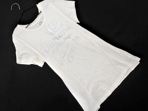 ARMANI EXCHANGE アルマーニエクスチェンジ プリント カットソー sizeM/白 ■◆ ☆ ega5 レディース