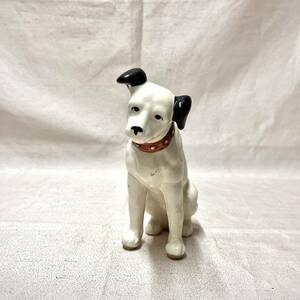 レトロ　ビクター犬　ニッパー君　17ｃｍ　アンティーク　陶器の置物　VICTOR（4089）