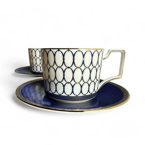 T1909 WEDGWOOD ウェッジウッド RENAISSANCE GOLD ルネッサンス ゴールド カップ＆ソーサー ペア 2客 食器 茶器