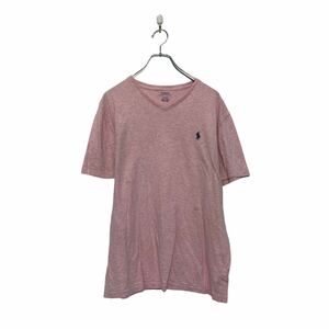 POLO Ralph Lauren 半袖 プリント Tシャツ ポロラルフローレン M ピンク クルーネック 古着卸 アメリカ仕入 a607-6329