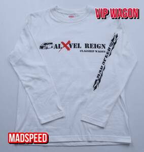 【MADSPEED】趣味Tシャツ アルヴェル ver ホワイト 長袖（アルファード ヴェルファイア AGH30W GGH30W AYH30W AGH20Wetc） XLサイズ