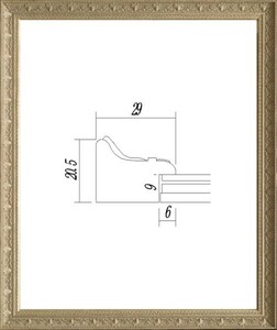 デッサン用額縁 UVカットアクリル付 8206 半切 シルバー 銀