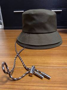 22SS美品★sacai【サカイ】Double Brim Hat ダブル ブリム ハット バケット スーツ OLIVE★COMOLI 帽子 オーラリー 