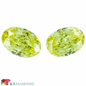 FANCY INTENSE YELLOW 0.107ct＆0.111ct/OV/RT2188/CGL