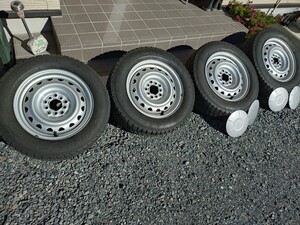 スチールホイール付き中古スタッドレスタイヤ　4本セット　195/65R15 GOODYEAR ICE NAVI6 グッドイヤー　アイスナビ6