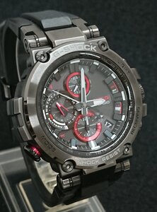 ライト点灯!!モバイルリンク機能!!CASIO/カシオ G-SHOCK MT-G ソーラー電波時計 MTG-B1000B-1AJF 腕時計 ウォッチ USED品 付属品付＊